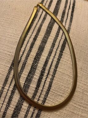 Gold Tone Herringbone Collar Necklace - Women Accessories